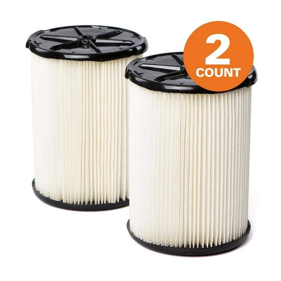 Genuine General Debris Pleated Shop Vacuum Filter Replacement for Most 5-16 Gal. RIDGID Wet Dry Vacs (2-Pack) VF4200