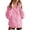 Pink, variant on Womens Half Snap Pullover Hoodie Long Sleeve Casual Sweatshirt with Kangaroo Pocket Relaxed Fit Collared Top for Fall Winter Daily Wear