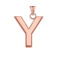 thumbnail image 1 of Personalized Rose Gold Milgrain Initial Pendant Necklace :  14K  Pendant with 16" chain  A, 1 of 1