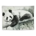 thumbnail image 5 of GOSMITH Panda Tapestry, Panda Lying on a Tree Branch Classic Watercolor Painting Style Art Print, Fabric Wall Hanging Decor for Bedroom Living Room Dorm, 40x30 Inch, Black White, 5 of 7