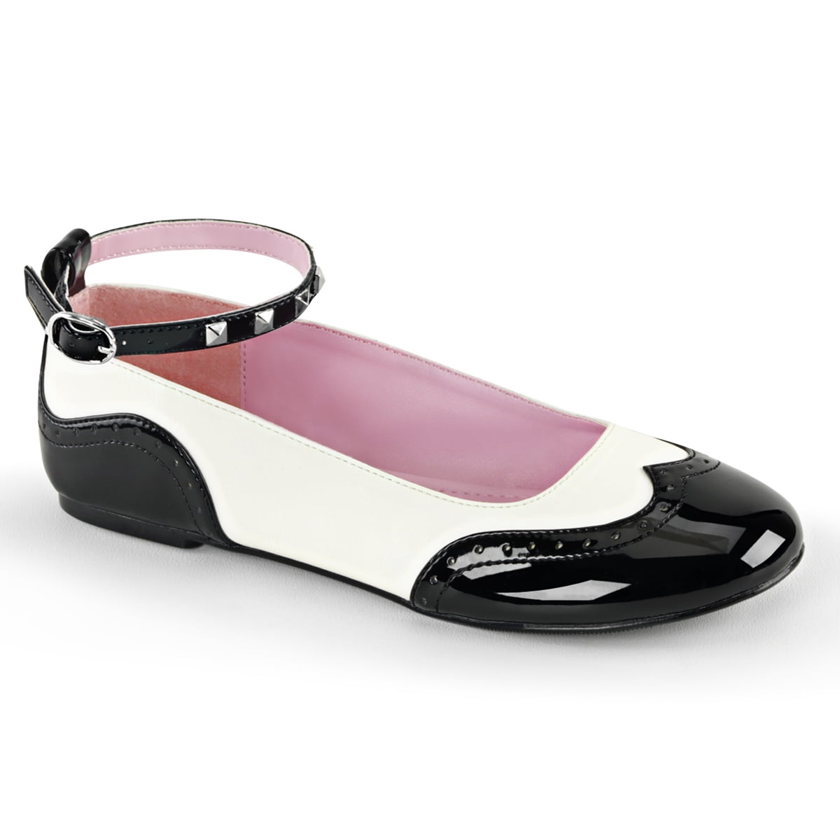 Demonia STAR22, Round Toe Saddle Flat Shoes Walmart