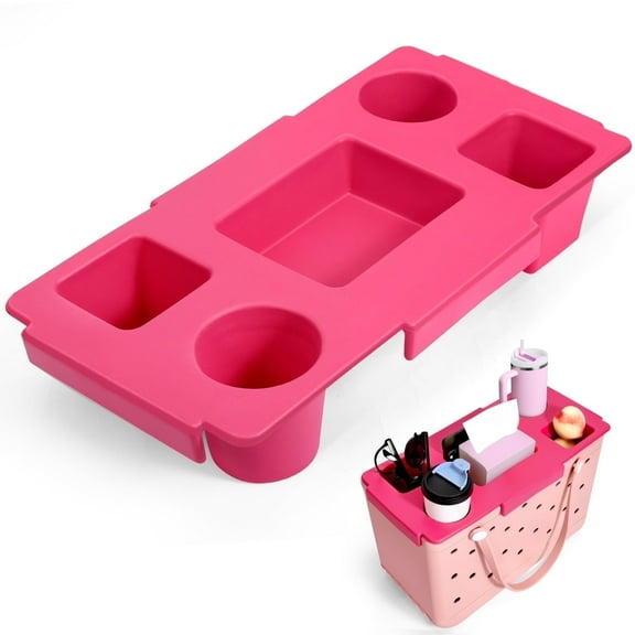 Top Cup Holder Tray for Bogg Bag X-Large, Waterproof Drink & Phone Holder Fit for Stanley Cup, Organizer Accessories for Bogg Bag (Pink)