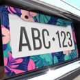 thumbnail image 6 of 1 Pcs Tropical Floral License Plate Frame, License Plate Cover for Car Decorative Parts, Aluminum License Plate Bracket Holder Rust-Proof Weather-Proof for US Standard Car, 6 of 9