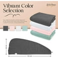 thumbnail image 2 of Lili&James 100% Cotton Hair Towel Wrap for Women & Kids, 420 GSM Quick Dry, Soft & Absorbent Hair Turban with Double Button, Anti-Frizz, Non-Microfiber, Gray, 2 of 7