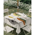 thumbnail image 3 of Square Outdoor Tablecloth with Umbrella Hole Sage Green Boho Outside Table Cloth Waterproof Patio Table Cover Geometric Bohemian Color Block Zipper Tablecloths for Picnic Party Camping 54x54 Inch, 3 of 8