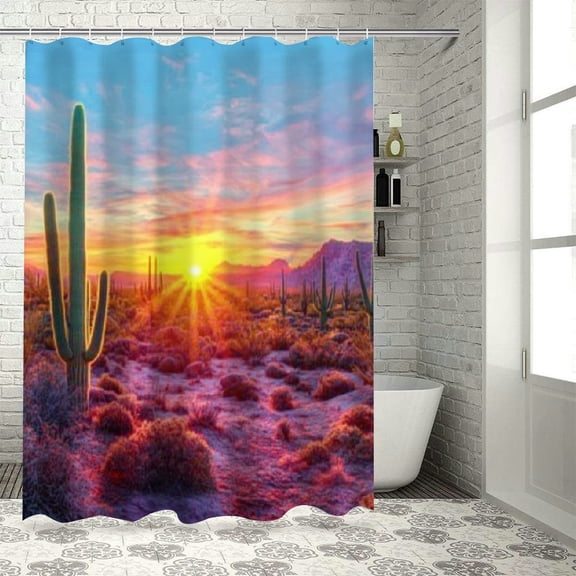 SHERONV Cactus Shower Curtain 100% Polyester Chic Bathroom Decor 36"x72