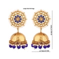 thumbnail image 2 of Efulgenz Indian Jewelry Bollywood Antique Crystal Kundan Jhumki Jhumka Earrings Set for Women, 2 of 4