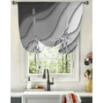 thumbnail image 3 of Black Gray Gradient Modern Geometric Abstraction Kitchen Short Window Curtain Home Decor Small Window Roman Tie Up Curtains, 3 of 6