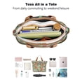 thumbnail image 4 of Tote Bag for Women - Boxer Dog and Flower Florals Shoulder Bag - Large Utility Work Duffle Bag with Zipper Handbag for Travel, Work, Sprots, 4 of 5