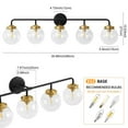 thumbnail image 4 of Deyidn 5 Light Gold Bathroom Vanity Light with White Globe Glass Shade Modern Bathroom Wall E12 Bulb, 4 of 6