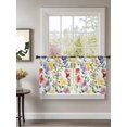 thumbnail image 2 of Sheer Curtains 54 Inch Length 2 Panels Set for Kitchen, Spring Flower Semi Sheer Curtains for Windows, Abstract Gradient Blue Purple Red Green Voile Window Treatments Rod Pocket Curtain, 2 of 7