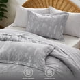 thumbnail image 5 of 3 Pieces Comforter Sets, 1 Soft Reversible Botanical Flowers Comforter and 2 Pillow Shams, Frost Gray, Twin Size, 5 of 8