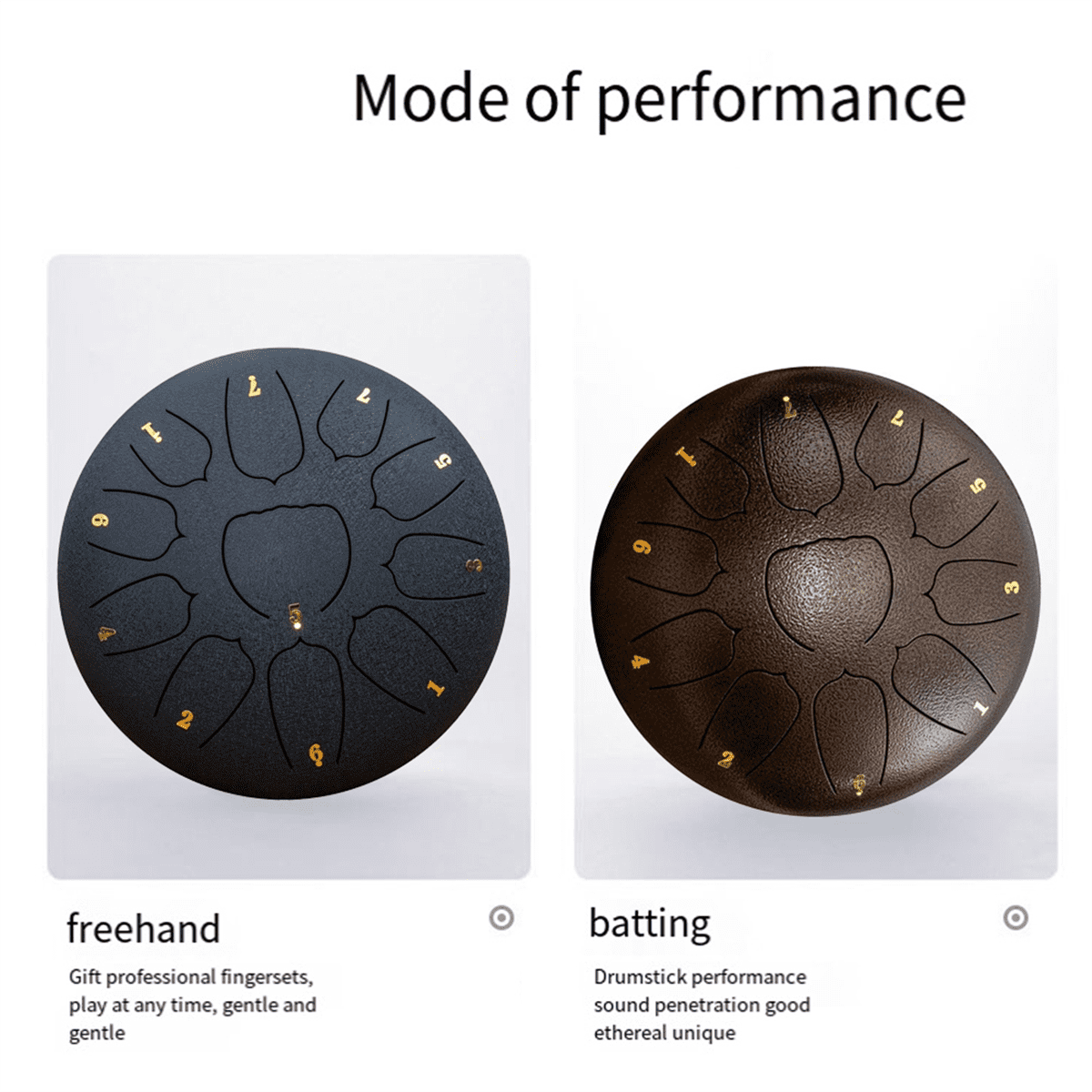 Navy Blue 10-Inch 11-Tone Outdoor Rain Drum, Garden Rain Drum, Rain Chakra Drum, Ethereal Drum, Hand Drum