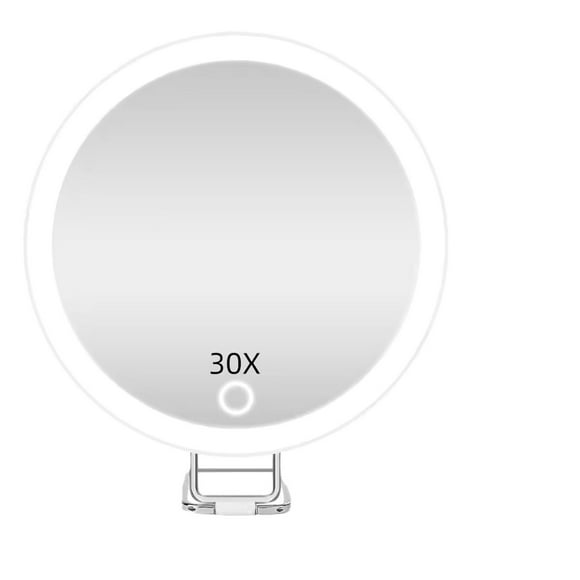 30X Magnifying Mirror with Light - 3 Lighting Modes, Dimmable, Rechargeable - for Makeup, Shaving & Jewelry