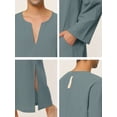 thumbnail image 5 of INSPIRAR CHIC Pijamas para Hombre de Algodón Ropa de Dormir con Cuello en V y Abertura Lateral, Túnica Larga con Bolsillo XL Gris Oscuro, 5 of 5