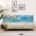 thumbnail image 3 of Yuyamidu Beach Print Futon Cover Armless Sofa Covers Breathable Armless Futon Bed Cover with Elastic Edge Breathable Rv Jackknife Sofa Covers Gift for Friends, 3 of 8