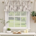 thumbnail image 3 of Abstract Brown Valances for Windows, Decorative Rod Pocket Window Valance Curtains, Retro Country Rustic Street Oil Paint Art Short Curtain Drapes for Kitchen/Living Room, 2 Panels, 42" W x 12" L, 3 of 8