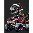 thumbnail image 3 of Youngsters' Christmas Dinosaur Truck Print T-Shirt, 100% Cotton Crew Neck Short Sleeve Casual Tee for Boys, Summer Knit Fabric Top with Regular Fit, 3 of 6