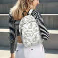thumbnail image 6 of Rateoe Hand Drawn Rabbit Pattern Canvas College Laptop Backpack,Travel Daypack,Durable Rucksack Travel Notebook Bag School Backpack Book Bag for Men Women-Medium, 6 of 7