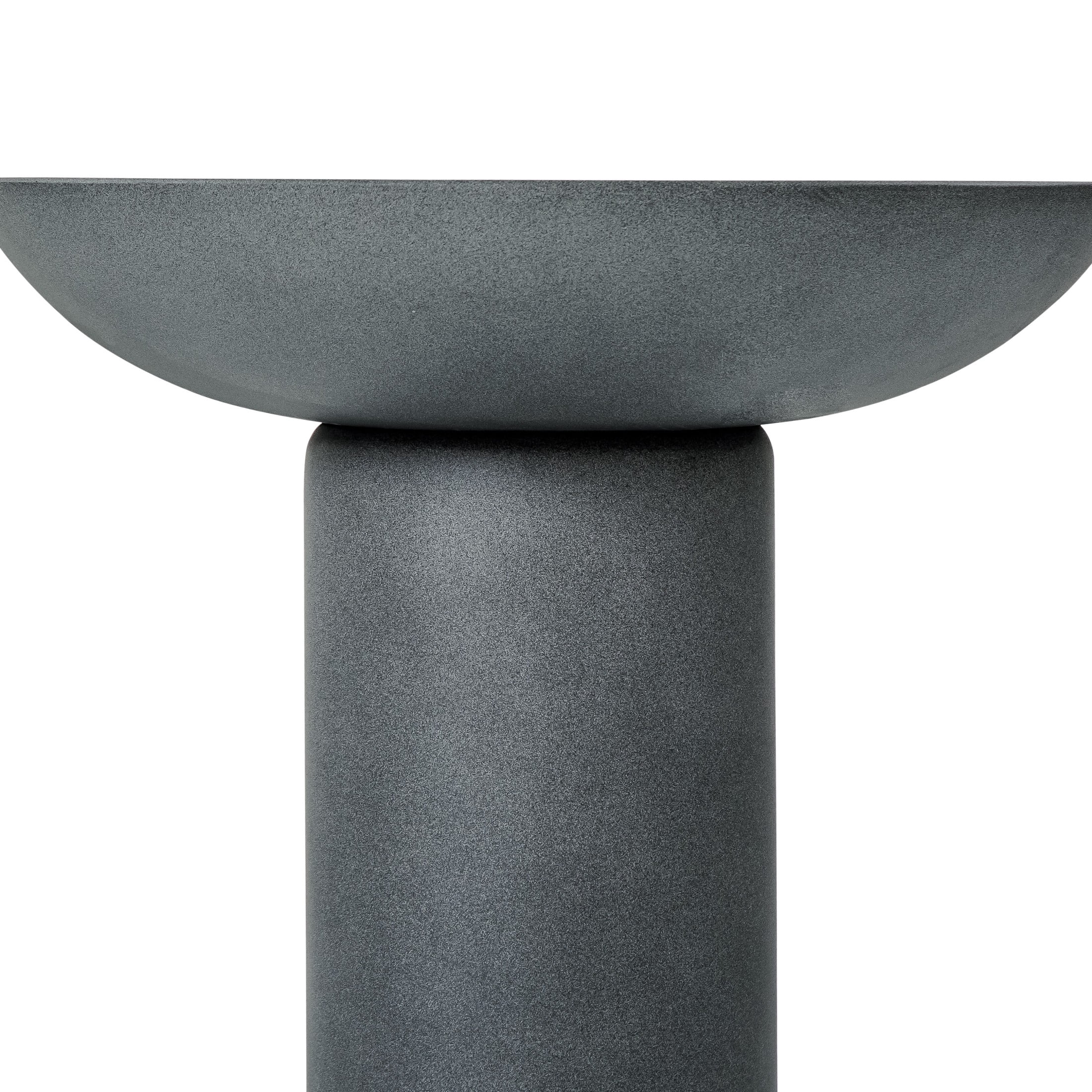 Christopher Knight Home 26" Outdoor Pedestal Bird Bath for Patio Garden, Polyresin Stone Look, Gray