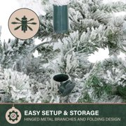 Fraser Hill Farm 7.5-Ft Flocked Mountain Pine Artificial Christmas Tree, FFMP075-0SN