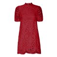 thumbnail image 4 of Puntoco Vestido De Verano Para Mujer Con Cuello Redondo Y Encaje Empalmado De Manga Corta De Color Sólido Rojo S,Regalos Para Mujer Joven, 4 of 6