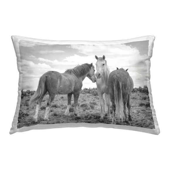 Stupell Industries Horses in Pasture Nature Decorative Printed Throw Pillow Design by JG Studios
