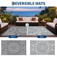 thumbnail image 6 of Hasoo 8' x 10' Gray/White Outdoor Rug for Patio Decor Waterproof Plastic Straw Modern Geometric Carpet PP Tube Woven Portable Camping Mat for Picnic Balcony, 6 of 7