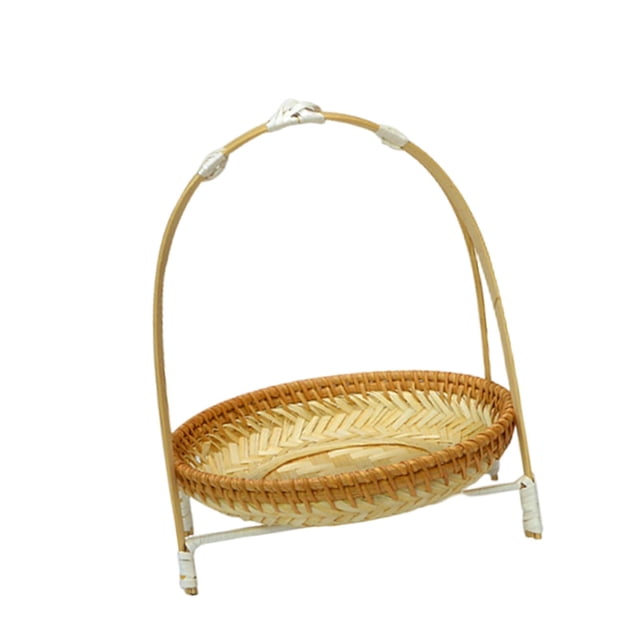 Bandeja de bambú multifuncional para escritorio, estilo rústico, decorativa, para aperitivos Capa única