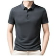 thumbnail image 1 of YDLCAFD Chemise Homme Chemise Homme Avancée Col à Revers Manches Courtes Décontractée Affaires T-Shirt en Soie Glacée, 1 of 6