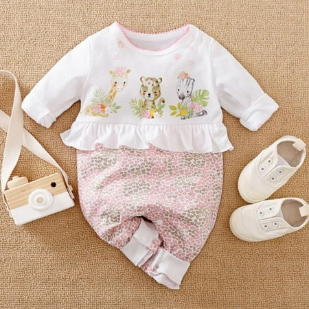 

Baby Rompers Boys Girls Infants Onesie Cartoon Outfits Button Cotton Jumpsuit