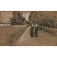 thumbnail image 2 of Max Liebermann 18x13 Black Ornate Wood Framed Double Matted Museum Art Print Titled - Two Women on an Alley Along the Zuiderzee, 2 of 5