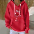 thumbnail image 1 of Chandails d'Hiver Grande Taille pour Femmes Chandails à Capuche Décontractés de Noël à Col Rond Manches Longues Sweat à Capuche Drôle Rouge TG, 1 of 5