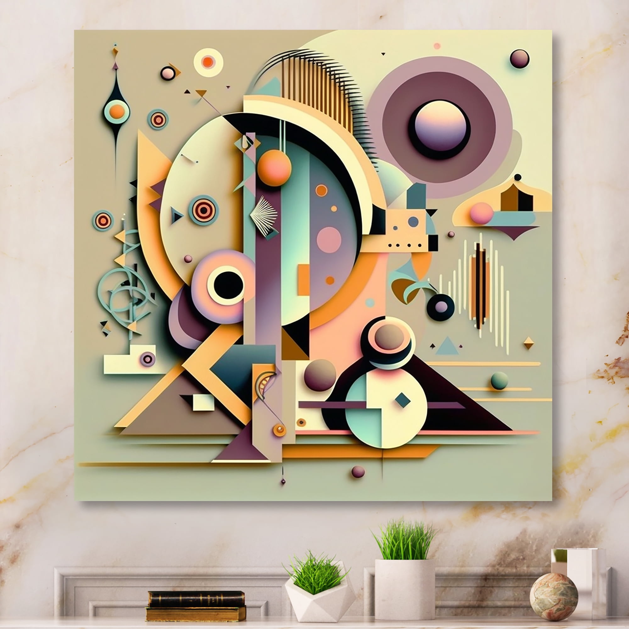 Designart Pastel Art Deco II Canvas Wall Art
