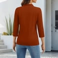 thumbnail image 3 of Women's Golf Polo Shirts Collared V Neck 3/4 Sleeve Shirt Dry Fit Moisture Wicking, 3 of 4