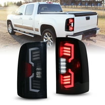 1 Pair LED Tail Lights Compatible with 2007-2013 GMC Sierra 1500,2007-2014 GMC Sierra 2500/3500,Sequential Turn Signal Rear Lights Pickup Truck Brake Light Replacement,Matte Black Smoked Lens