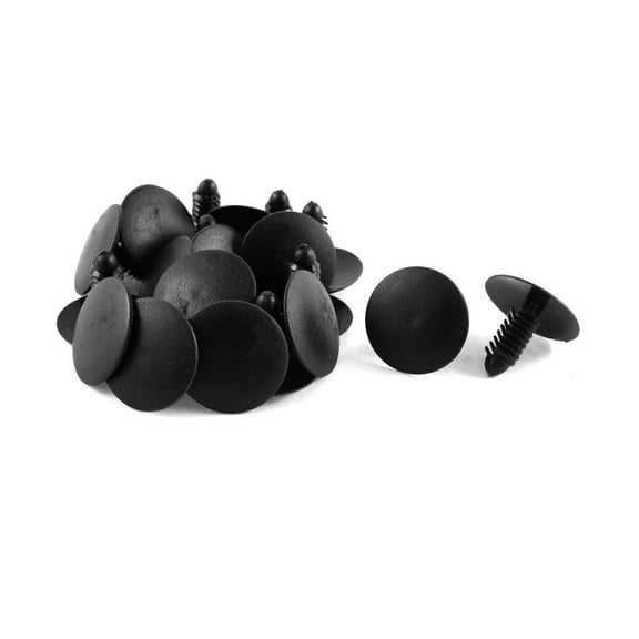 REGALWOVEN  20 Pcs Black Plastic Splash Guard Fastener Rivet Clips 8mm x 20mm x 25mm
