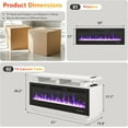 thumbnail image 7 of LAZZO TV Stand with WiFi Smart Electric Fireplace, Solid Wood Mantel & Power Outlet for Living Room, 50" White, 7 of 7