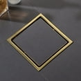 thumbnail image 4 of ABCISI Brushed Gold Shower Drain Square 6 inch SUS304 Stainless Steel Shower Floor Drain with Hair Strainer Tile Insert Shower Drain Cover, 4 of 7