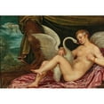 thumbnail image 2 of Hans Rottenhammer 14x11 Black Ornate Wood Framed Double Matted Museum Art Print Titled: Leda and the Swan, 2 of 5