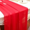 thumbnail image 4 of Nvzi Camino de mesa de gasa transparente para bodas, 72 x 305 cm, romántico camino de mesa de tul para decoración de bodas, fiestas de cumpleaños, decoración de mesa nupcial, 1 unidad, rosa, 4 of 5