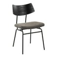 thumbnail image 2 of LumiSource Black Metal, Dark Grey PU, Black Wood Walker Chair - Set of 2, 2 of 7
