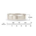 thumbnail image 3 of Men's 10K Solid Gold Wedding Band, 6mm, Beveled Edge, Satin Finish, Comfort Fit Ring, 10K White Gold (Stamped for Authenticity), Size 10, 3 of 9