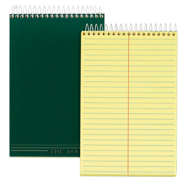 TOPS® Docket® Steno Book, 6" x 9", Gregg Ruled, 144 Sheets, Canary