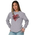 thumbnail image 5 of Heartbreaker Funny Valentines Day Women's Long Sleeve T Shirt Brisco Brands X, 5 of 6