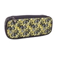 thumbnail image 2 of Lsque Orchids Flowers Printed Big Capacity PU Leather Pencil Case Large Pencil Pouch Stationery Pen Bag Pencil Holder for Teen, 2 of 6