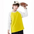 thumbnail image 6 of fnnxnal Big Girls Raglan Long Sleeve Top - Soft Stretchy Color Block Kids Shirt, Yellow, Size 10 T, 6 of 8