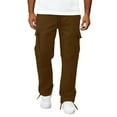 thumbnail image 6 of HKYNLAG Cargo Pants for Men Work Pants for Men Solid Casual Multiple Pockets Outdoor Straight Type Fitness Pants Cargo Pants Trousers Brown XL, 6 of 6