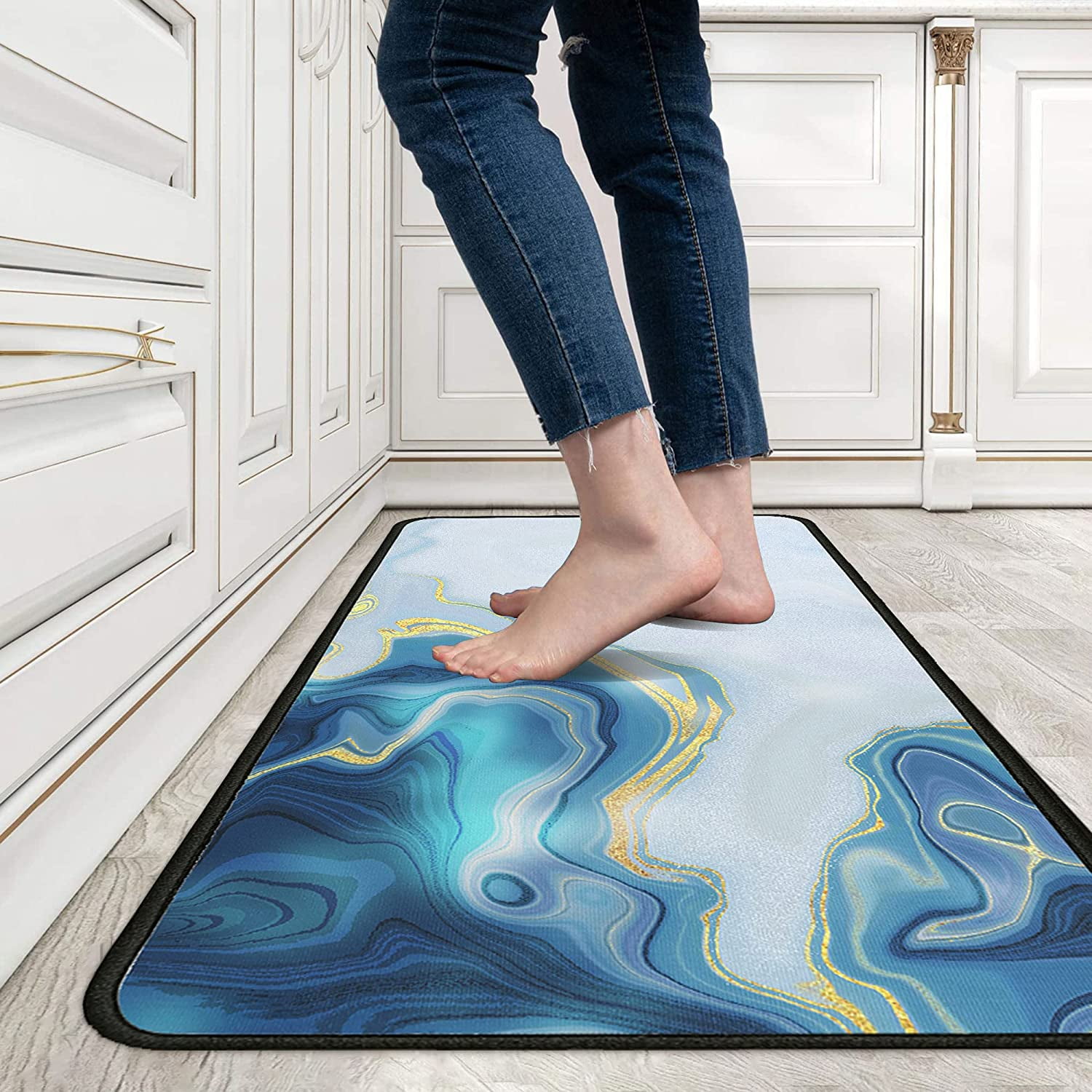 Aazon.co: BEQHAUSE Kitchen Rugs Non Slip Kitchen Ats For Floor 2 Pieces Kitchen Rugs And Ats