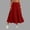 Red, variant on Womens Ankle Skirt Solid Color Elastic Waist Drawstring Pleated A Line Long Skirt